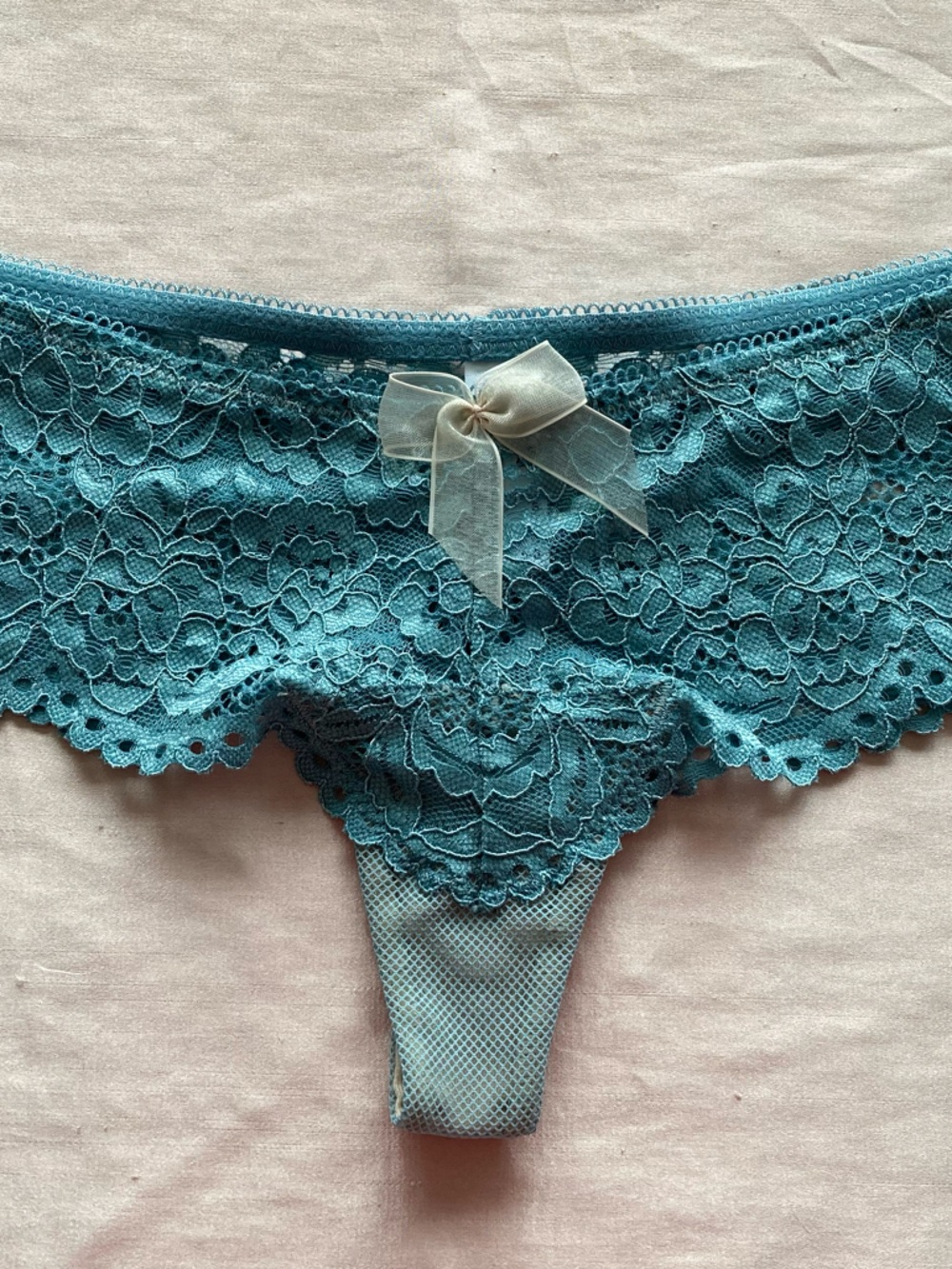 Ciao Bella Set Balconette Bra in Smoke Blue 32B, matching Tanga Panty S - Picture 4 of 6